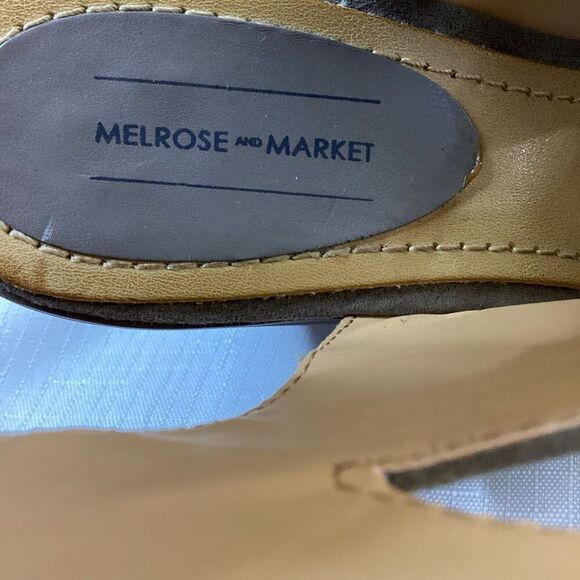Melrose and Market Tan Lace-up Wedge Sandal Size 7.5 - Picture 7 of 12